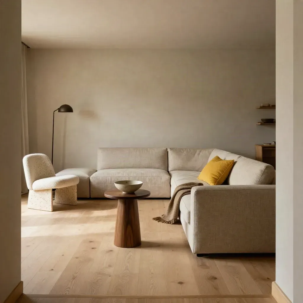 Wohnzimmer mit neu gesetzter Sofainsel, Leseecke und klaren Laufwegen im Nachmittagslicht